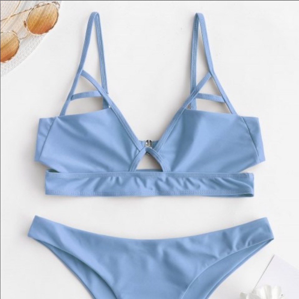 NWT baby blue Zafuls bikini size S